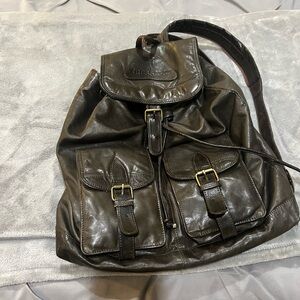 Trussardi Dark Brown Leather Backpack